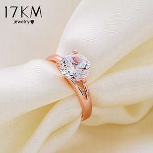 Fashion Charm High quality rose gold Color Brand designer lady wedding Crystal Zircon Ring jewelry for women