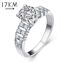 Geometry Cutting Stone Crystal Square Rings For Women Rose Gold Color Anniversary Wedding Ring