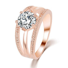 Austrian Crystals Ring Rose Gold Color anelli Flower Ring bague Engagement anillos anel Rings