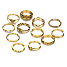 Gold Color Midi Finger Ring Set for Women Vintage Boho Knuckle Party Rings Punk Jewelry Gift for Girl