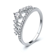 Cubic Zirconia Crown Rings For Women Fashion Rose Gold Color Crystal Ring Female Party Wedding