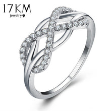 Cubic Zirconia Crystal Infinite Rings For Women 2017 Fashion Design Statement Rose Gold Sliver