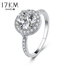 Big Round Cubic Zirconia Rings Fashion Wedding Jewelry Female Engagement Ring For Women Crystal Silver