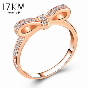 Cubic Zirconia Bow Knot Rings For Women New Design Statement Ring Female Engagement Wedding Jewelry
