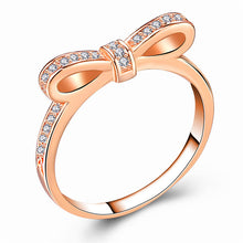 Cubic Zirconia Bow Knot Rings For Women New Design Statement Ring Female Engagement Wedding Jewelry