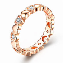 Female Endless Love Heart Rings for Women Lover New Fashion Party Wedding Jewelry Cubic Zirconia Ring