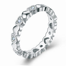 Female Endless Love Heart Rings for Women Lover New Fashion Party Wedding Jewelry Cubic Zirconia Ring