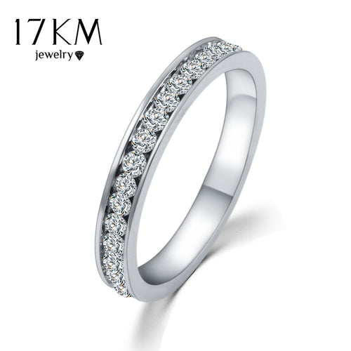 Silver Color Crystal Wedding Rings for Women Titanyum Men Stainless Steel Engagement Ring