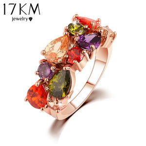 Best Quality 2016 New Design Alloy Rose Gold Color Geometric Zircon Ring